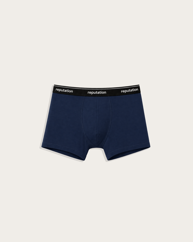 Reputation Signature Boxer Brief 01 in midnight blue, flat lay