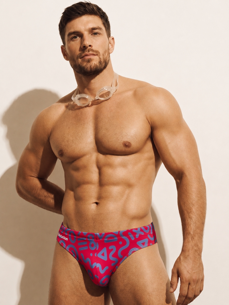 Reputation Signature Swim Brief 02 Glyph, second colorway side view