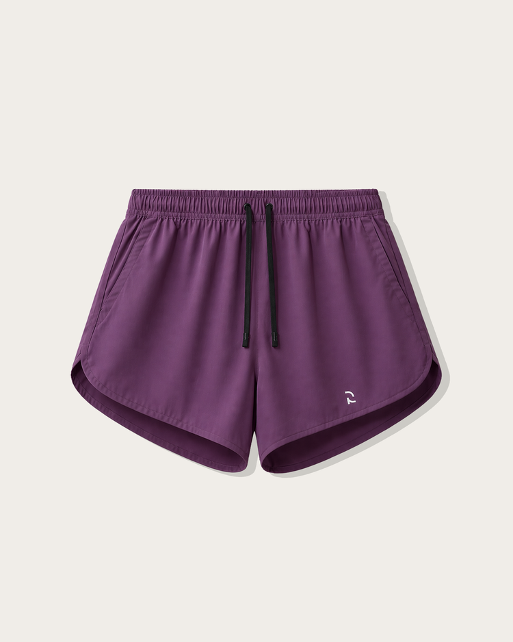 Reputation Signature Short 01 in noir plum, flat lay