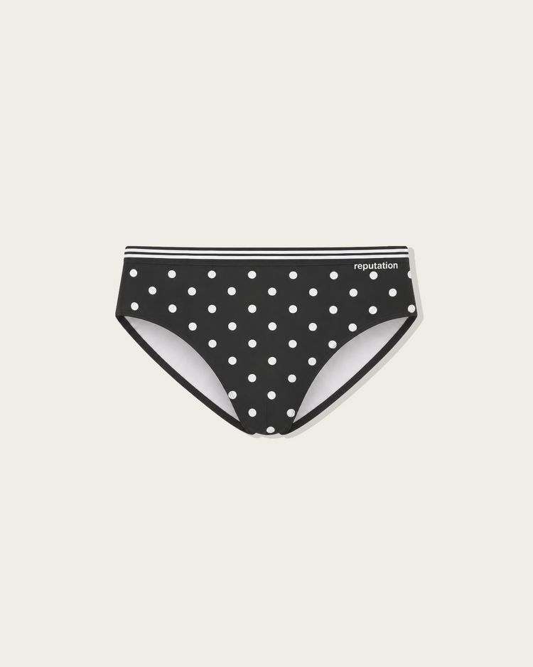 Reputation Signature Sunga 02 Polka Dots in black, flat lay