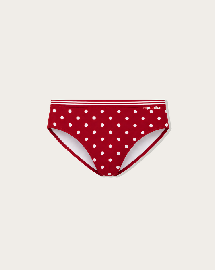 Reputation Signature Sunga 02 Polka Dots in red, flat lay
