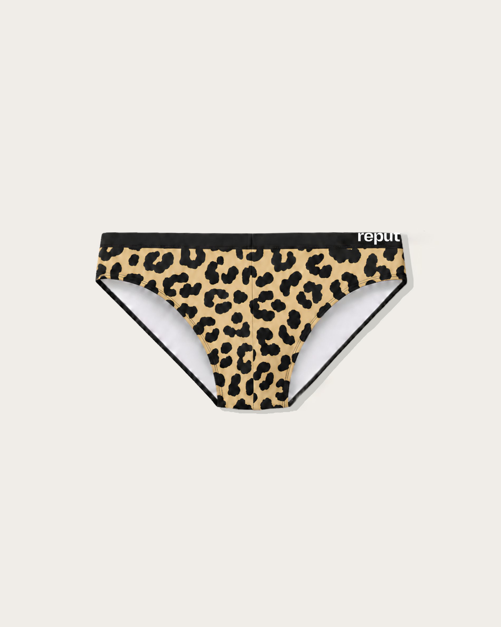 Reputation Signature Swim Brief 02 Leopard, flat lay