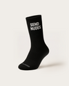Reputation Send Nudes crew socks in black, front view